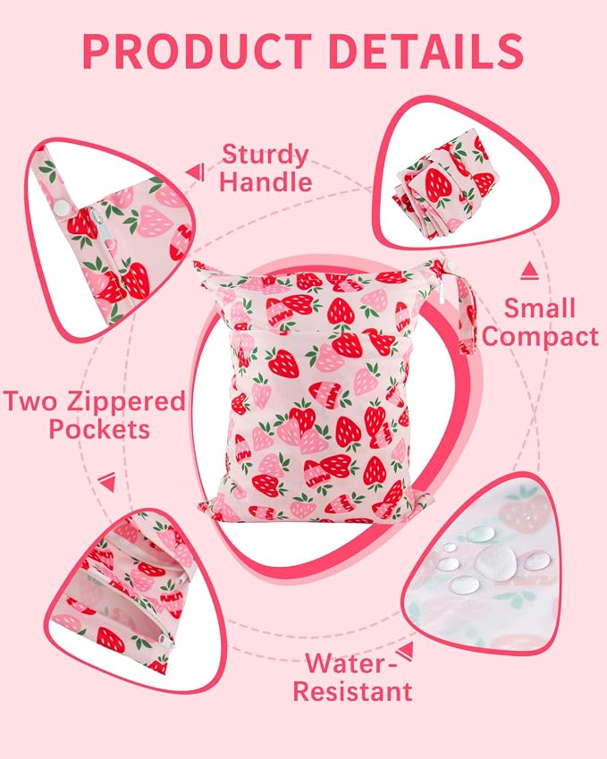 babygoal Wet Dry Bags for Baby Cloth Diapers, Washable Travel Bags, Gym Bag for - Image 2