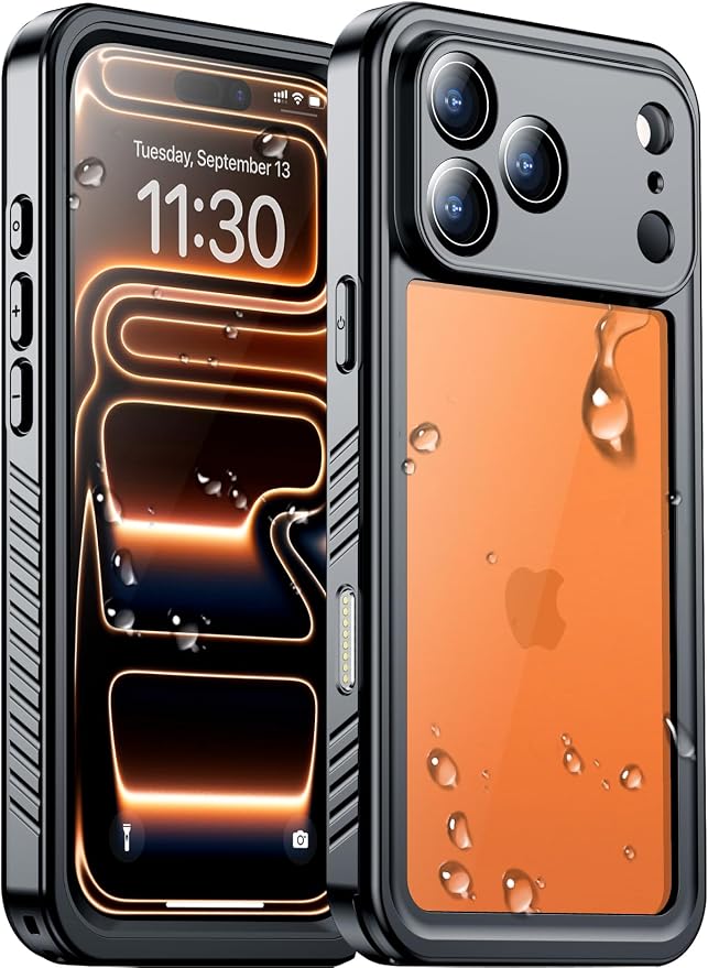 Temdan Compatible with iPhone 17 Pro Max Case, Waterproof Built-in Screen & by Temdan