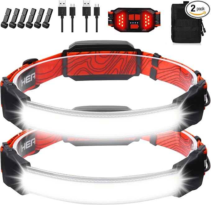 Rechargeable Headlamp, Super Bright 1500 Lumens 6 Modes Head Lamp Led by BZYUY
