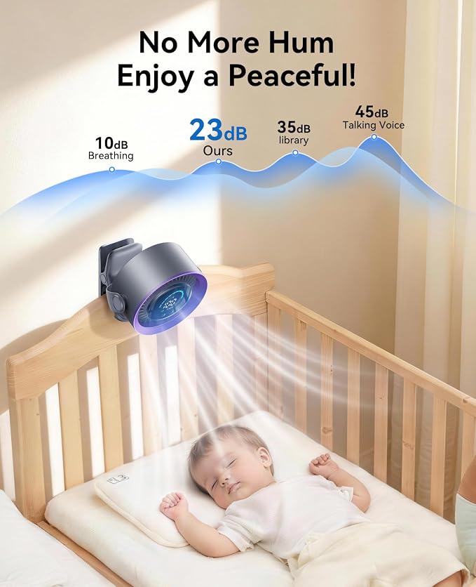KIMMOO Portable Clip on Fan, 100-Speed Rechargeable USB Fan - Image 5