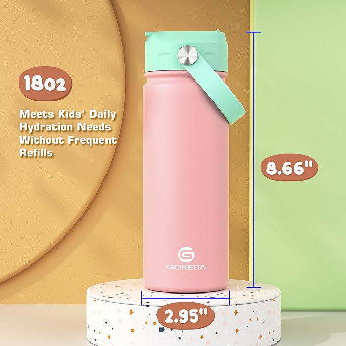 GoKEDA 18oz Kids Water Bottle, Insulated Bottles - Image 7