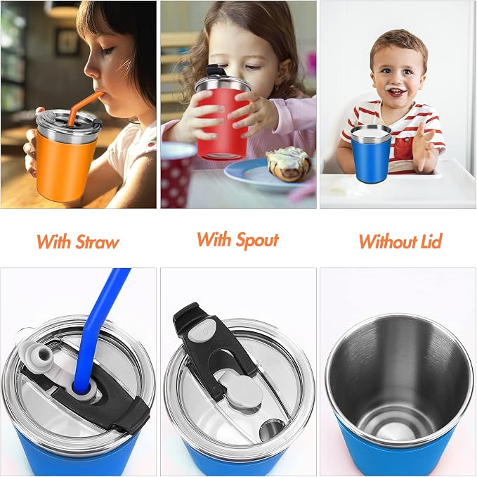 Kids Cups with Straws and Lids Leak Proof, 6 Pack 12oz Sippy Cup - Image 3