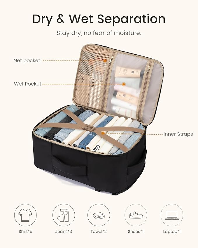 LOVEVOOK 40L Travel Backpack for Women Men, TSA Personal Item Travel Bag Fits - Image 7