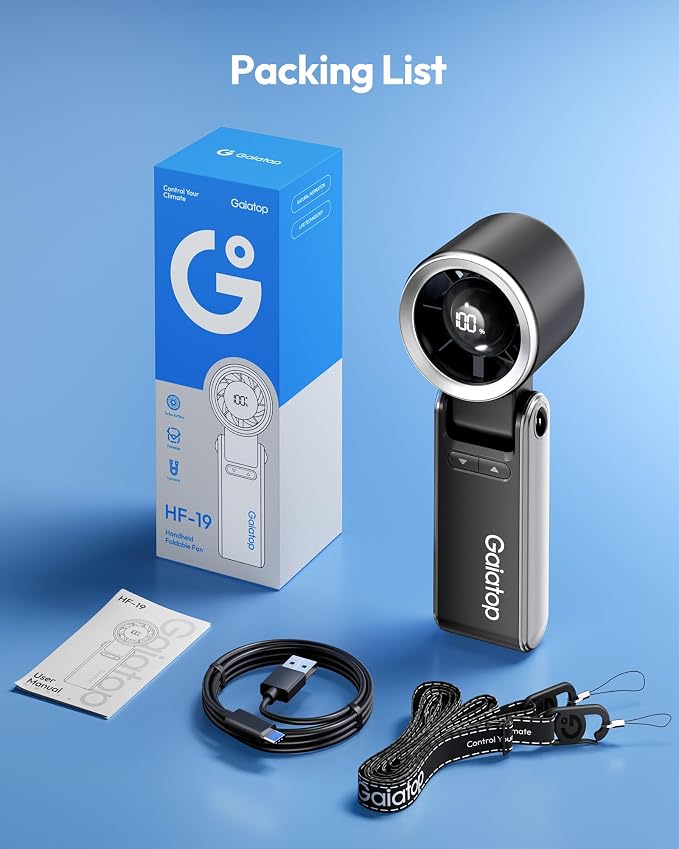 Gaiatop Portable Handheld Turbo Fan, 15 Hrs Cooling, 180° Foldable 4-in-1 Hand - Image 8