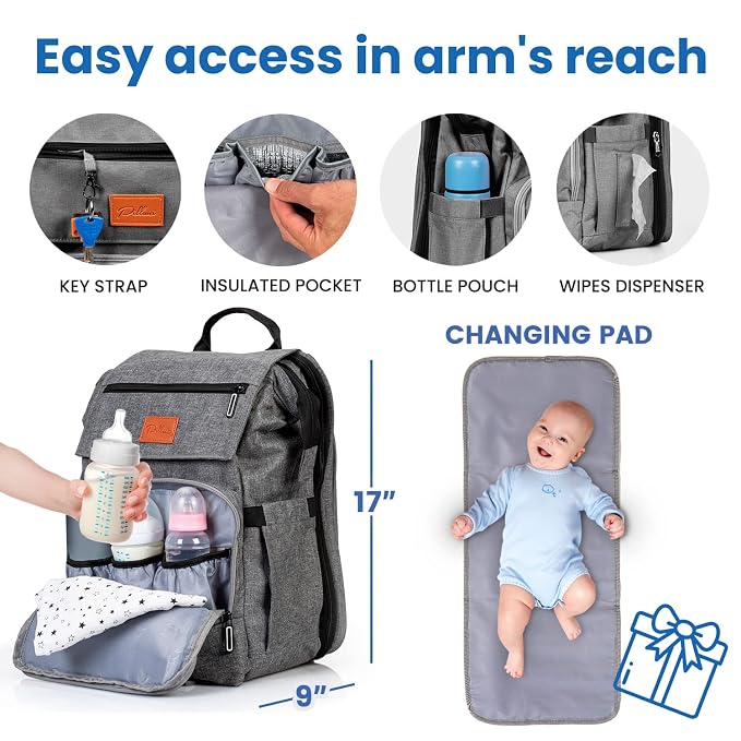 PILLANI Baby Diaper Bag Backpack - Image 3
