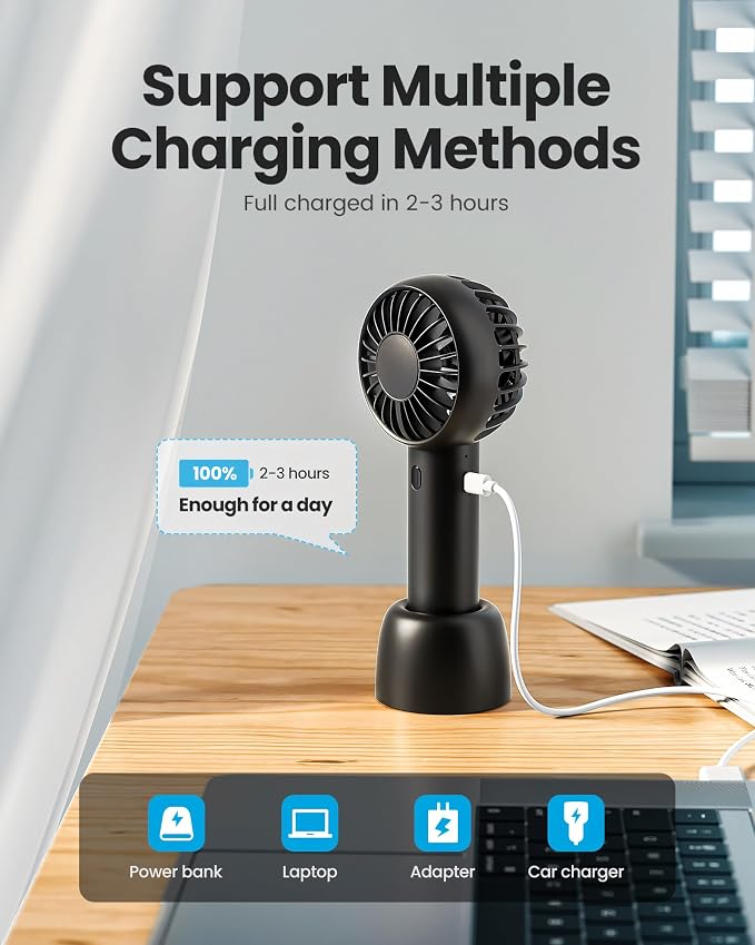 Gaiatop Mini Portable Fan, Small and Powerful, Cute Design 3 Speed Personal - Image 6
