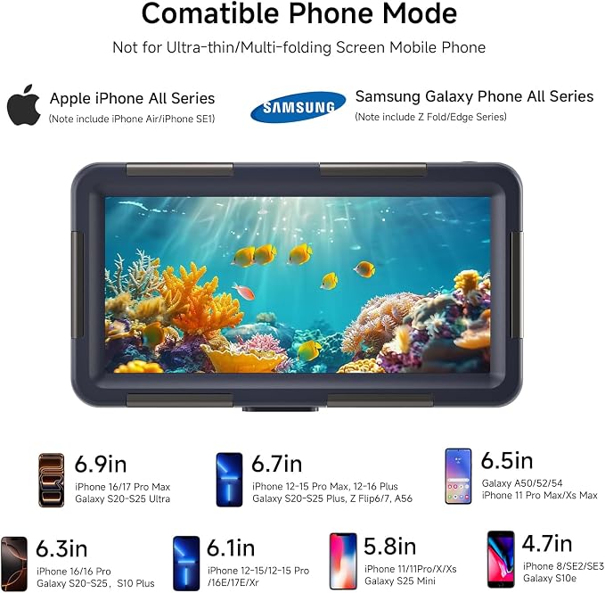 Underwater Phone Case for Snorkeling, Professional Deep Diving Waterproof Phone - Image 2