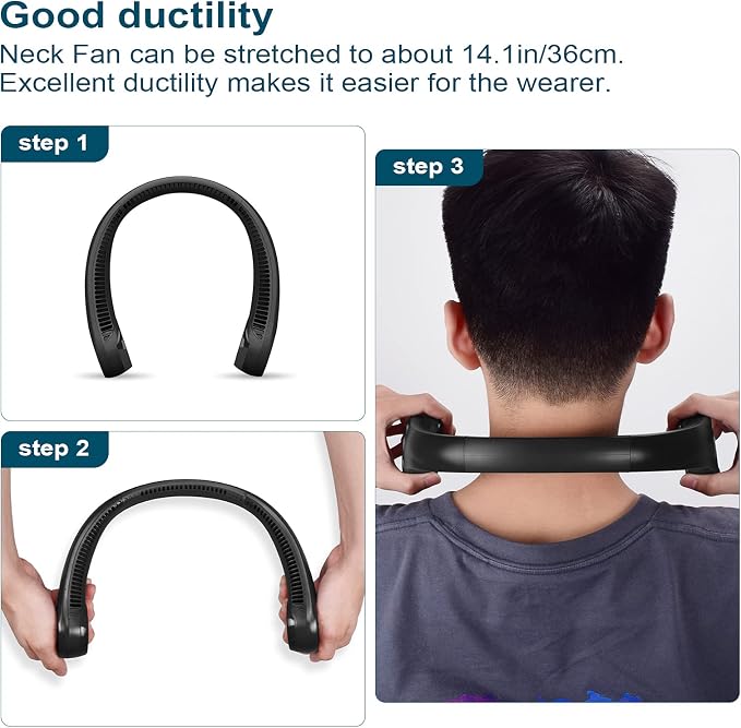 CIVPOWER Neck Fan: Portable Personal Neck Cooling Rechargeable Bladeless Fan - Image 7