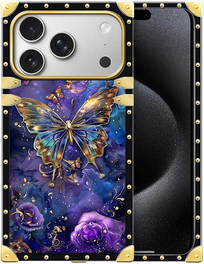 for iPhone 17 Pro Max Case Luxury Golden Decoration by Unknown