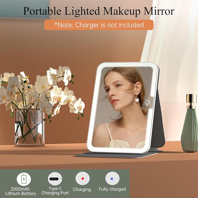 Rechargeable Travel Lighted Makeup Vanity Mirror - Image 2