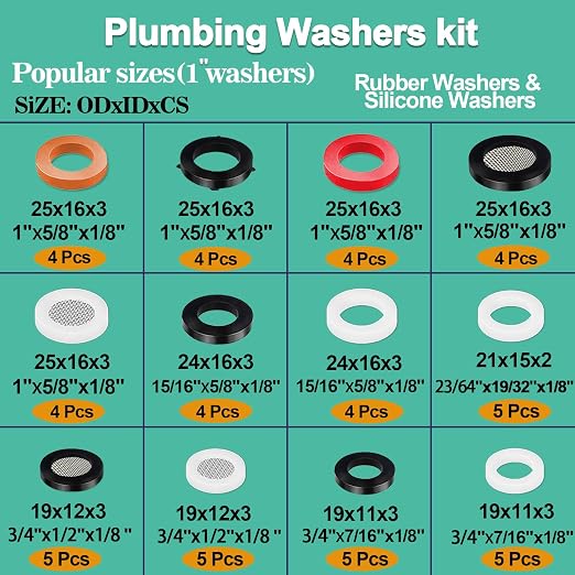 XBVV 32 Size 705 Pcs Plumbing Washers and O-Ring Kit 2-in-1 Rubber Gasket - Image 4