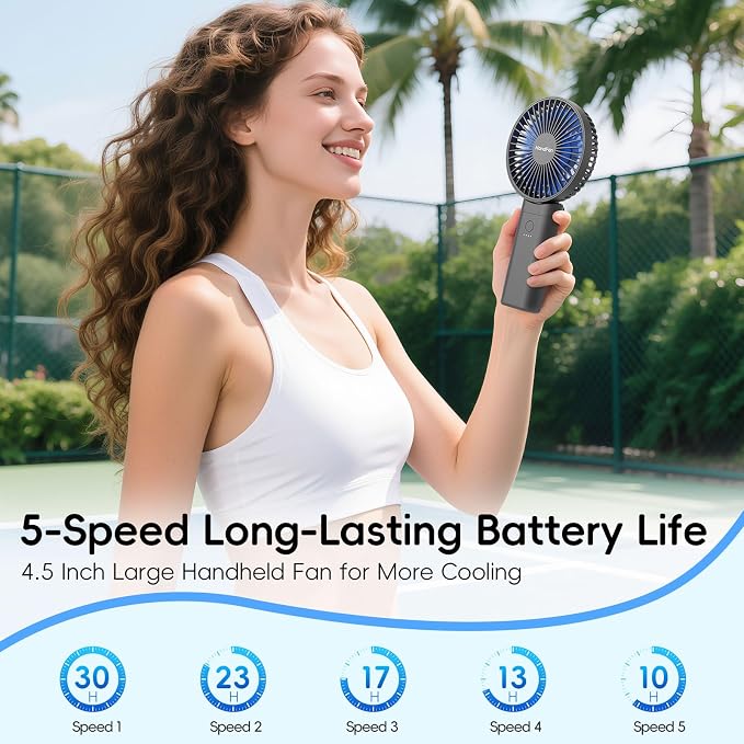 HandFan Upgraded 10, 000 mAh Quiet Handheld Fan - Image 2