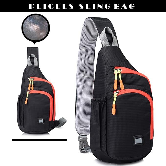 Peicees Small Sling Backpack Waterproof Unisex Shoulder Bag Chest Crossbody - Image 8