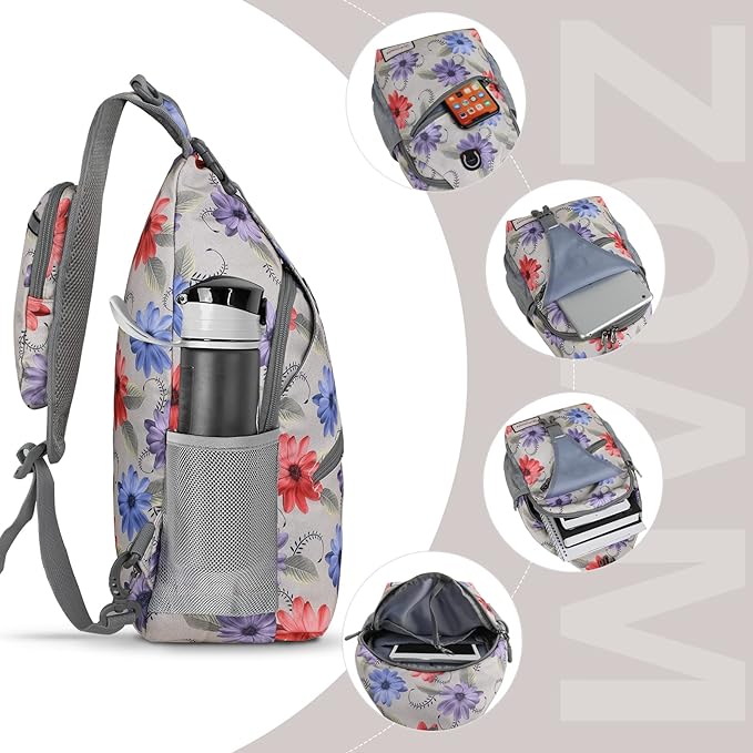 ZOMAKE Sling Bag, Small Crossbody Sling Backpack, Water Resistant Shoulder - Image 3