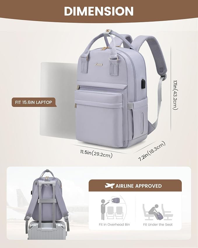 LOVEVOOK Laptop Backpack for Women 15.6 Inch Laptop Bag - Image 6