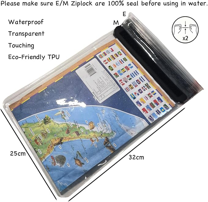 Waterproof Map Case 13 inch Clear Dry Tablet Bag A4 Waterproof Map Pouch Holder - Image 3