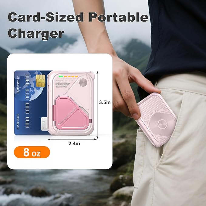 P05 Portable Charger, Magnetic Power Bank, Small Wireless PowerBank, Emergency - Image 7