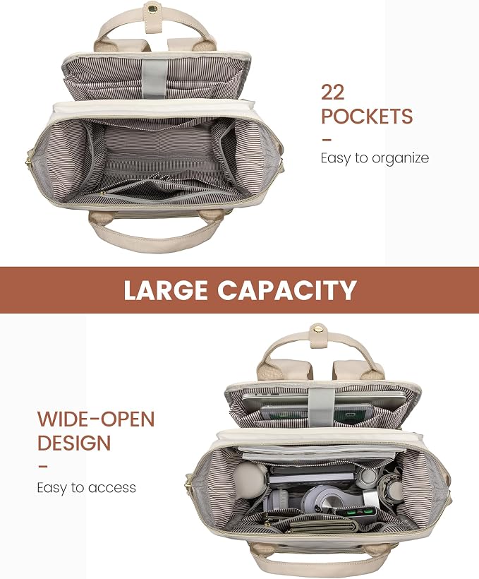 LOVEVOOK Laptop Backpack for Women, 15.6'' Waterproof Nurse Bag Teacher Work - Image 3
