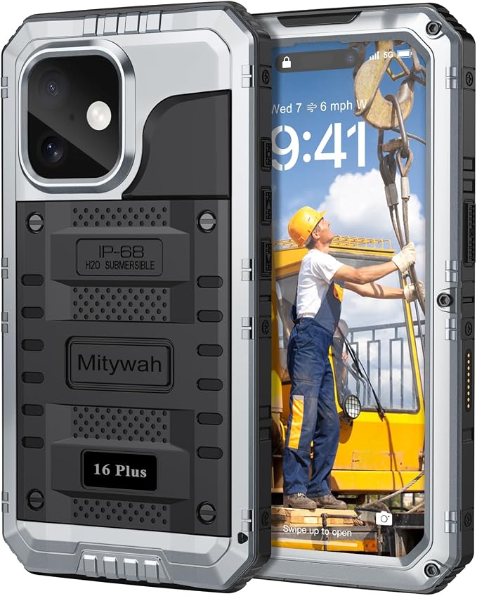 Mitywah Waterproof Case for iPhone 16 Plus, Shockproof Heavy Duty Case by Mitywah