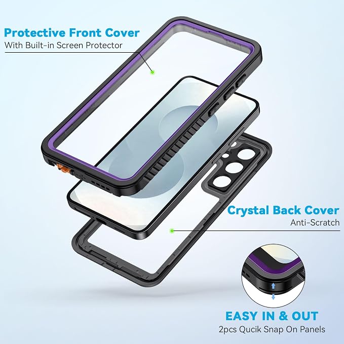 Lanhiem for Samsung Galaxy S25+ Plus Case, IP68 Waterproof Dustproof Case - Image 5
