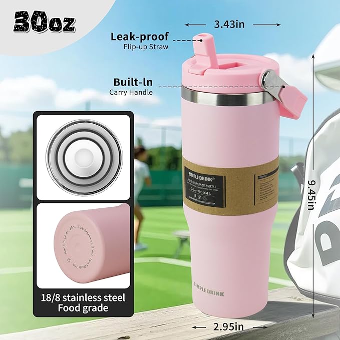30oz Flip Straw Insulated Tumbler - Image 2