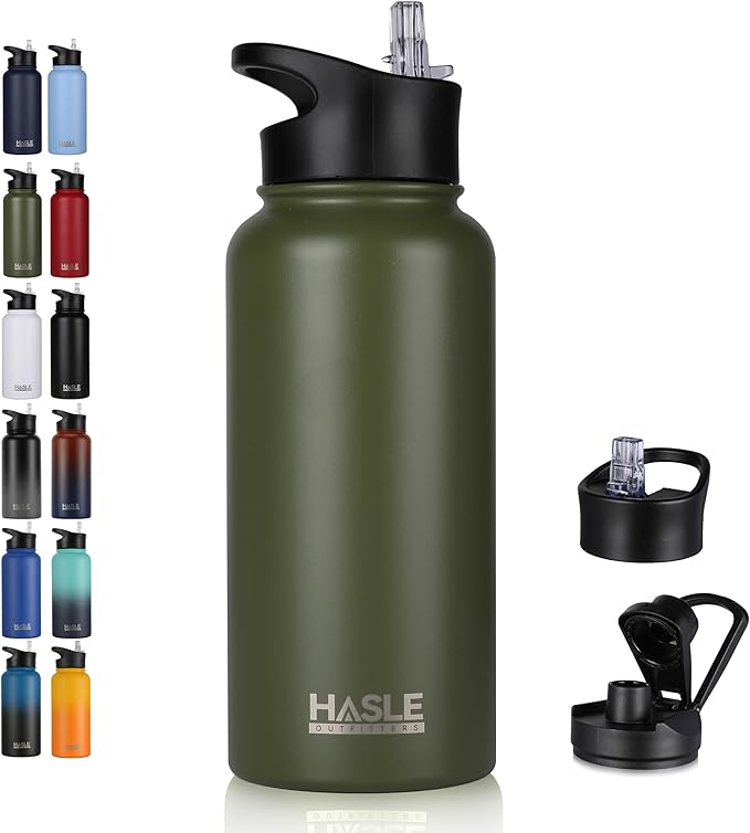 HASLE OUTFITTERS 32 oz Insulated Water Bottle Stainless Steel Double Walled by HASLEOUTFITTERS