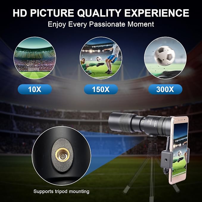 10-300x40 Monoculars for Adults High Powered – Zoom Monocular Telescope - Image 2