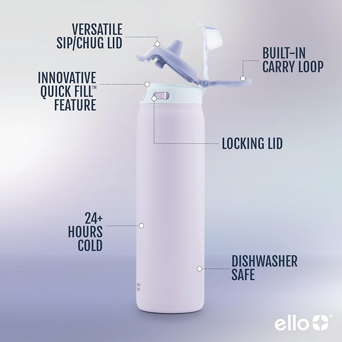 Ello Pop & Fill 32oz Stainless Steel Water Bottle - Image 3