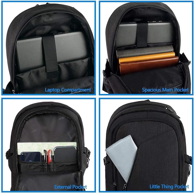 Mancro Laptop Backpack for Travel 17.3 in Anti-Theft Business Backpack Large - Image 2