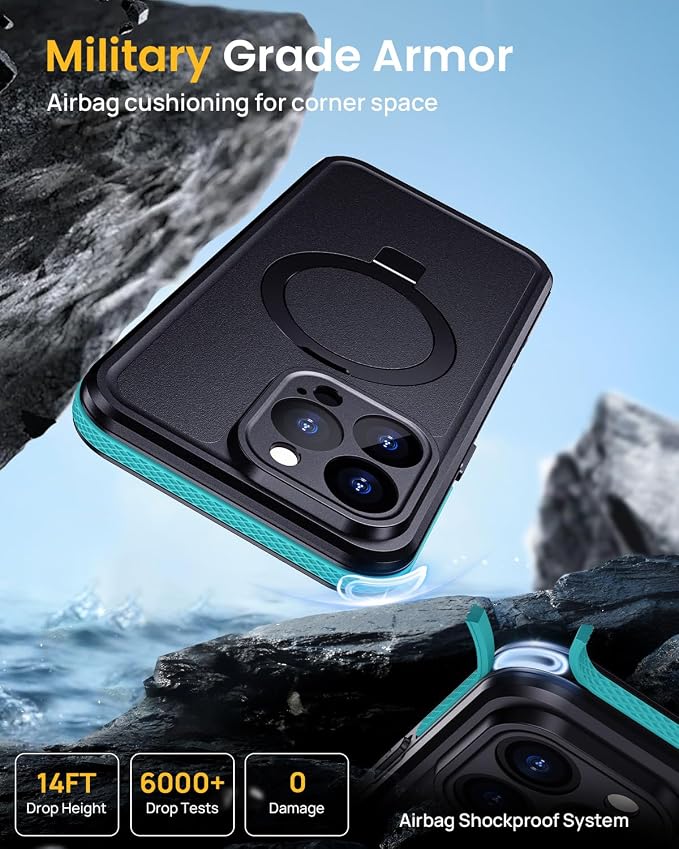 Lanhiem Magnetic for iPhone 16 Pro Max Waterproof Case, Dustproof Case Built-in - Image 5