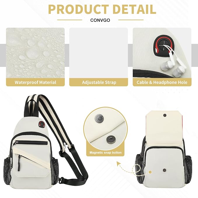 Crossbody Bag Casual Sling Bag for Men, Convertible Backpack, 3-in-1 Anti-Theft - Image 6