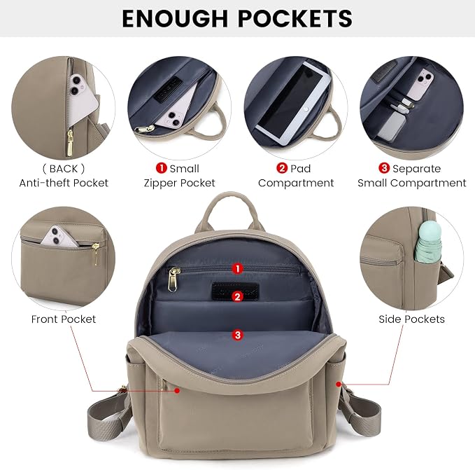 LOVEVOOK Mini Backpack for Women Light Weight Small Waterproof Backpack Purses - Image 4