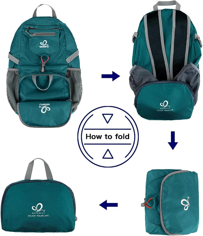 WATERFLY Small Lightweight Packable Backpack: 20l Ultra Light Foldable Travel - Image 5