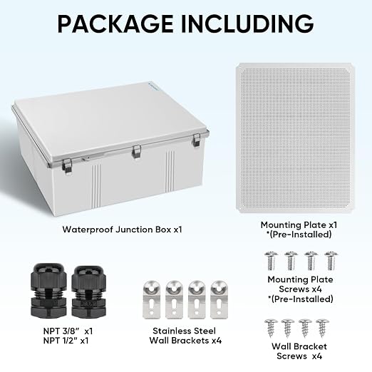 TICONN Outdoor Electrical Box Waterproof, Junction Box IP67 ABS Plastic - Image 6