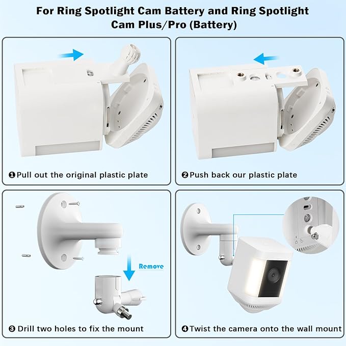 2Pack Wall Mount for Ring Spotlight Cam Battery and Ring Spotlight Cam Plus/Pro - Image 6