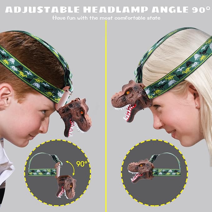 Dysaim Kids Headlamp, Dinosaur Headlamp - Image 4