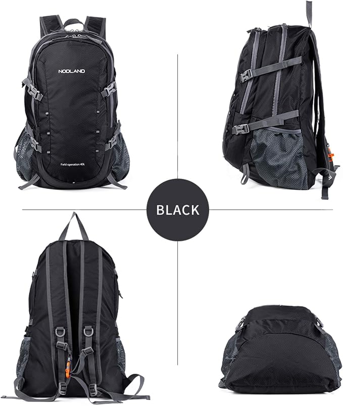 NODLAND Lightweight Backpack Travel 40L Foldable Water-Resistant Daypack - Image 3