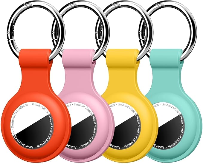 Linsaner Holder for AirTag 2nd Gen & 1st Gen, Silicone Case Keychain Key Ring by Linsaner