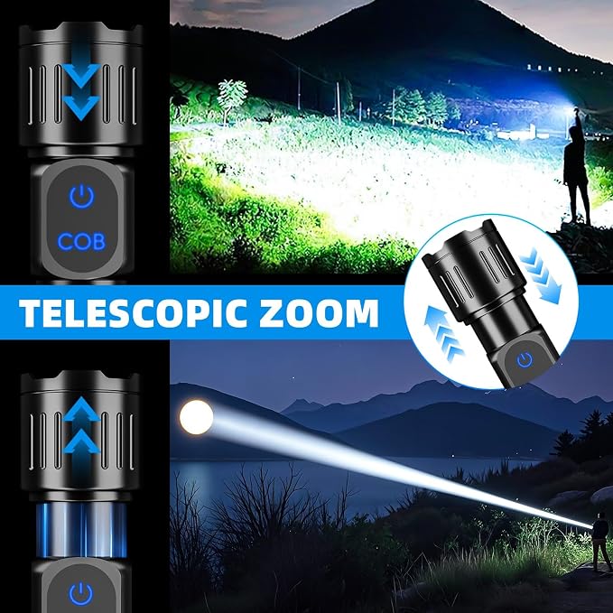 Rechargeable LED Flashlight, Super Bright 99000 High Lumens Flash Light - Image 4