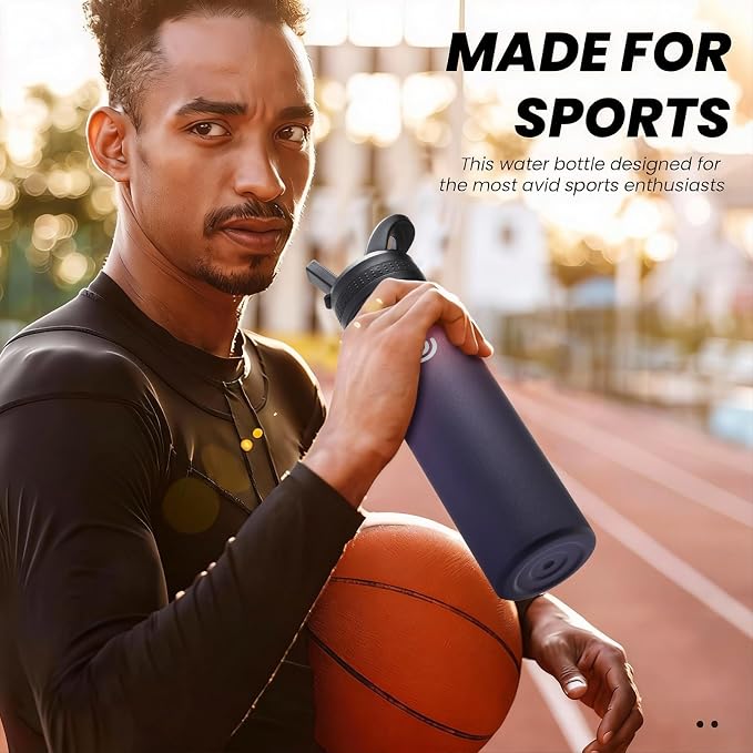 COKTIK 22oz Sports Water Bottle, Stainless Steel Water Bottle - Image 7