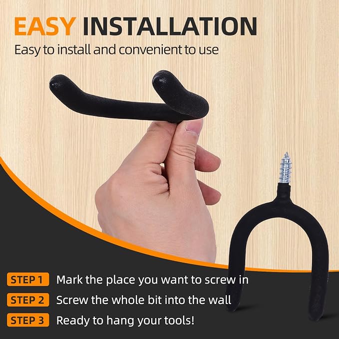 16 Pack Garage Storage System Steel U Hooks - Image 6