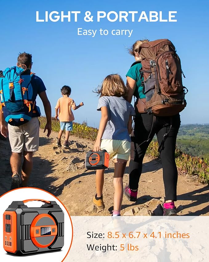Portable Power Station 300W, Outdoor Solar Generator Backup Battery Pack - Image 5