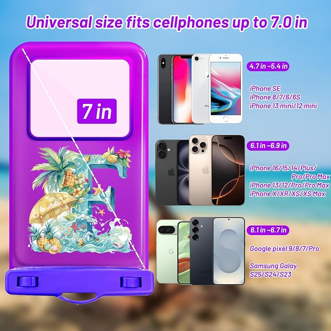 Personalized Initial Waterproof Phone Pouch Case - Image 2
