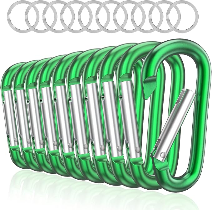sprookber 3" Aluminum Carabiner D Ring, Caribeener Clips, Spring Snap Hook by Sprookber