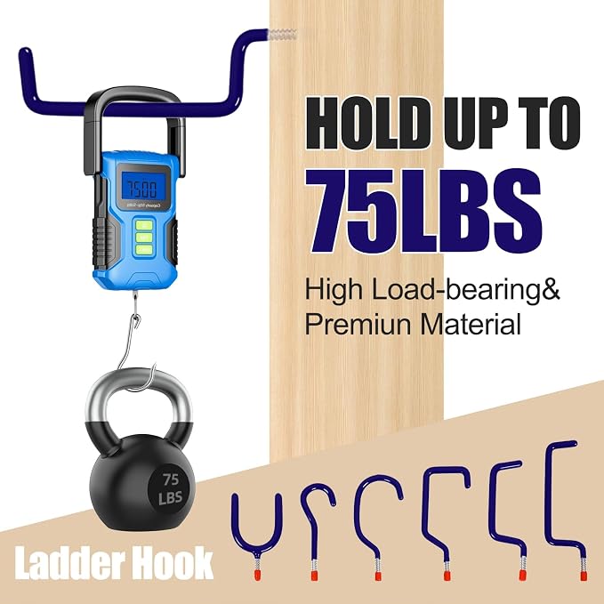 Garage Hooks Heavy Duty, Wall Mounted Steel Tool Hangers - Image 3