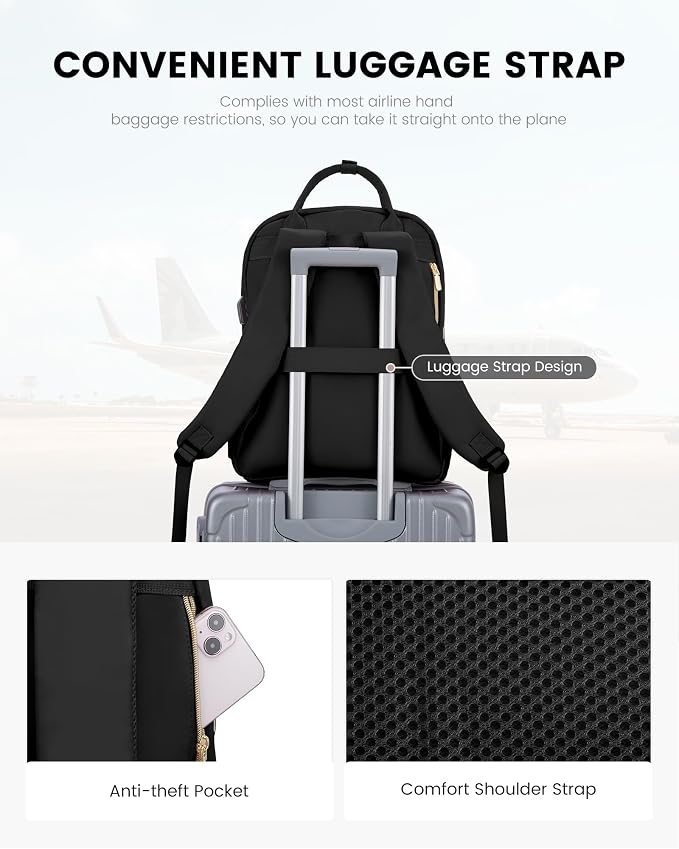 LOVEVOOK Laptop Backpack Purse for Women, 15.6" Laptop Bag for Travel - Image 7
