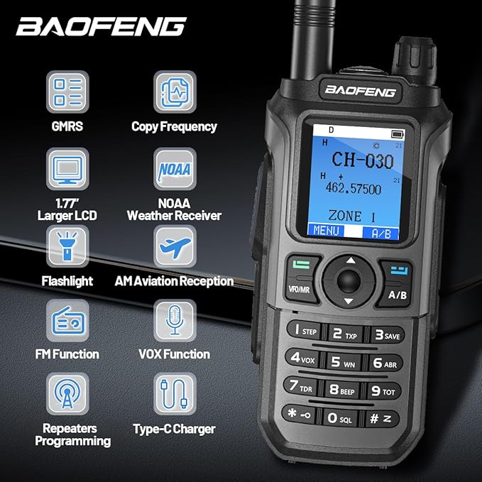 BAOFENG GMRS Handheld Radio Ham Radio Long Range GM21 Rechargeable Walkie - Image 2