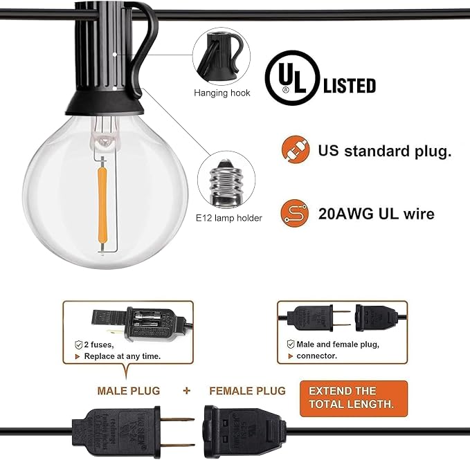 HISTAR 96FT LED Outdoor String Lights - Image 4