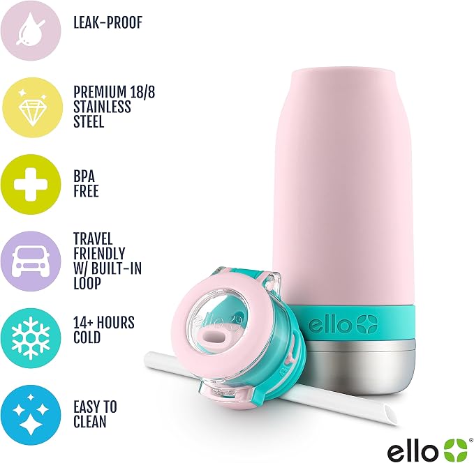 Ello Emma 14oz Vacuum Insulated Stainless Steel Kids Water Bottle - Image 3