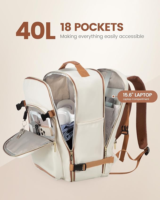 LOVEVOOK Travel Backpack for Women & Men 40L, Airline Approved Carry On - Image 3
